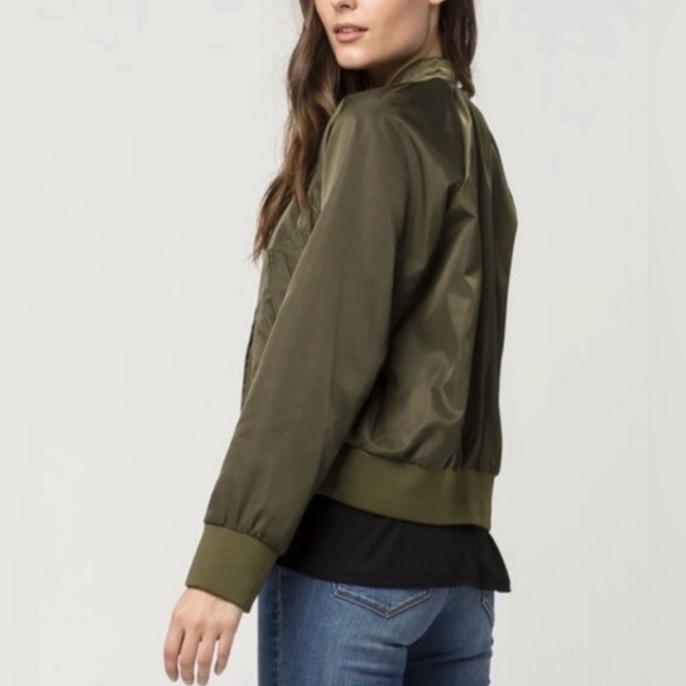 Free People Midnight Bomber Zip Jacket In Black Size Small - Picture 4 of 11